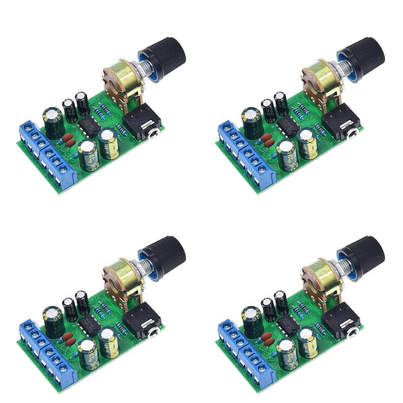 hiBCTR 4-Pack TDA2822M Stereo Amplifier Modules – Dual-Channel 1.8-12V DC Audio Amp Boards for Arduino & DIY Electronics​ - Image 1